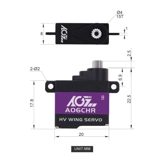 Original AGFRC High Torque Mini CLS Motor 0.052sec Fast Speed 3.0kg Torque Digital RC for Glider/RC Wing Models